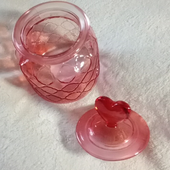 FESTIVE CHOICE HEART DECORATIVE GLASS JAR! BRAND NEW! - Picture 3 of 6
